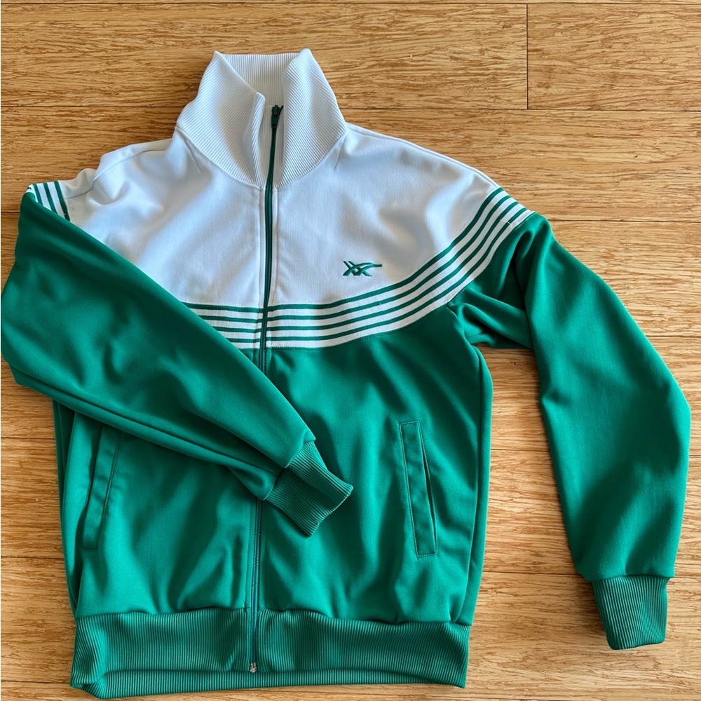 Vintage Asics Tiger Green and White Track Jacket